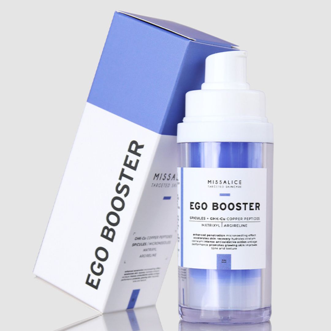 Flasche des Ego Boosters- Kupferpeptidcreme von Miss Alice