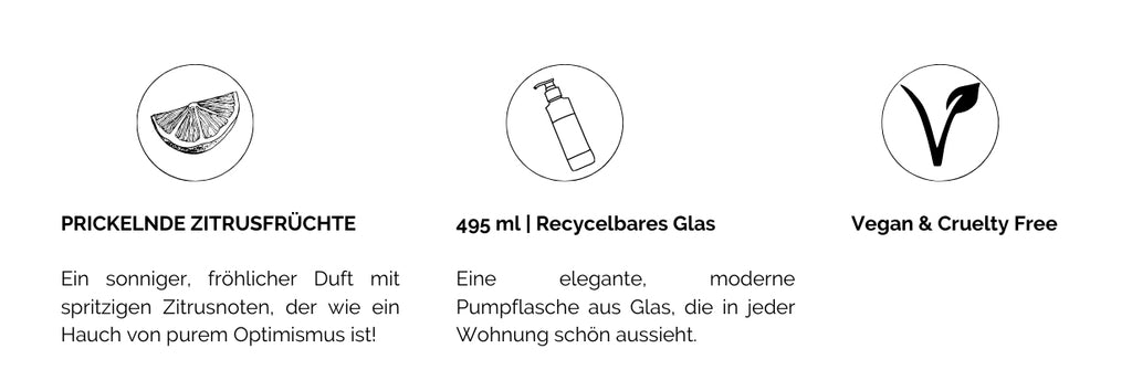Feliz & Henri: Vegan & Cruelty Free Logo, Recycelbar Logo & Prickelnde Zitrusfrüchte Logo